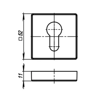 Накладка CYLINDER ET USQ SN-3 Матовый никель 2 шт