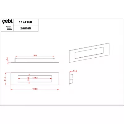 Ручка раздвижная CEBI A1174 160 мм MP21 (белый),1шт