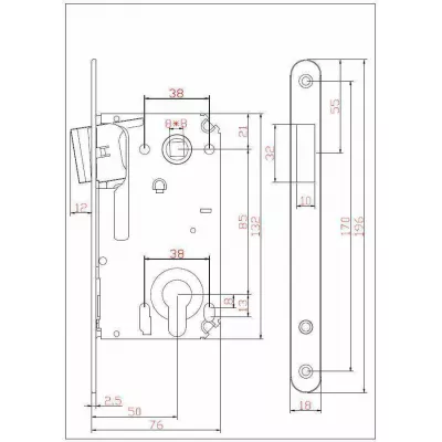 Защёлка под цилиндр магнитная ADDEN BAU KEY MAG 5085 BRONZE Бронза