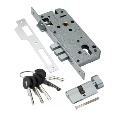 Замок врезной с секретным цилиндром 60мм.5 кл. ADDEN BAU. LOCK 4585 5-60B D CHROME (цвет ХРОМ БЛЕСТЯЩИЙ)