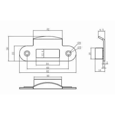 Защелка сантехническая беcшумная ADDEN BAU WC 414 CHROME Хром