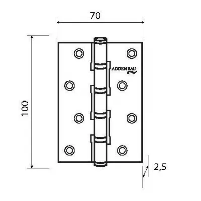 Петли универсальные ADDEN BAU 100X70X2.5 4BB CAFE Кофе