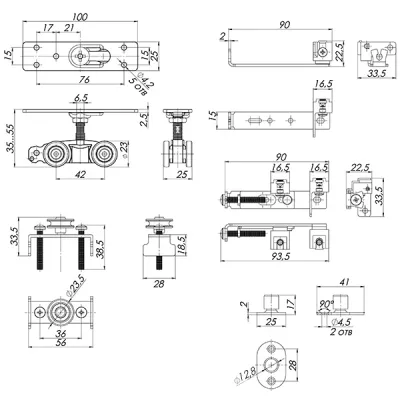 Базовый комплект для синхронного открывания дверей Comfort - PRO SET 4 /synchron/ 80 (CFA171A)