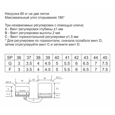 CORONA Скрытая петля CR2.0 BL ЧЕРНЫЙ