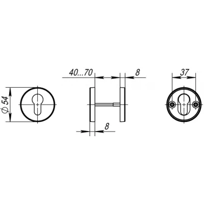 Накладка под цилиндр DSS-02-ET (нержавейка)