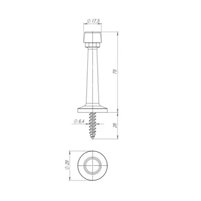 Упор дверной настенный DS-15 BL чёрный