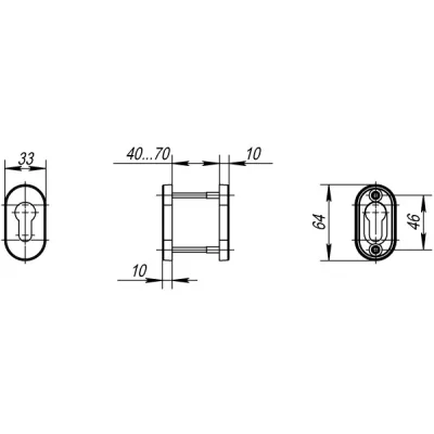 Накладка под цилиндр DSS-02P-ET (нержавейка)