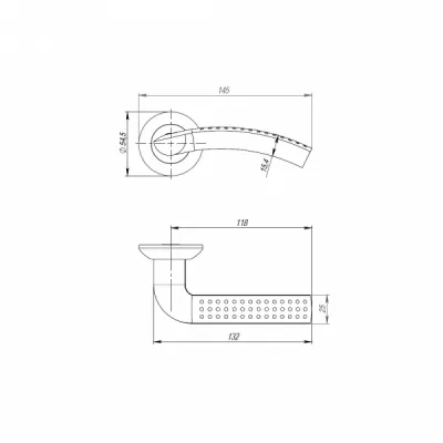 Ручка раздельная R.TL54.LOGICA (LOGICA TL) 140mm SG/GP-4 золото/золото