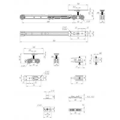 Комплект для раздвижных дверей Comfort - PRO SET 3 /soft close+roller/ 80 (CFA170B)