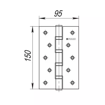 Петля универсальная IN6400U WAB (4BB 150x95x3) мат. бронза