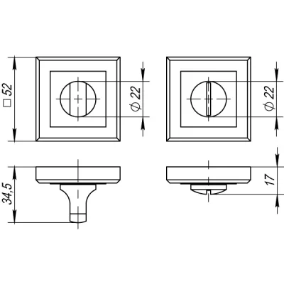 Ручка поворотная BK6 QL GR/CP-23 графит/хром