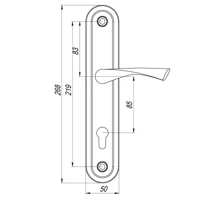 Ручка на планке HANDLE90.CRONA.04-85 (P90 8504 CRONA) AB бронза