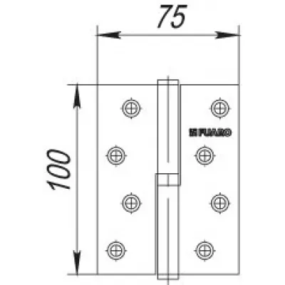 Петля съемная IN4430SL-BL BN левая (413/BL-4 100x75x2,5) черный глянец БЛИСТЕР