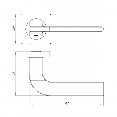 Ручка раздельная K.JK51.SPLINE (SPLINE JK) GR-23 графит