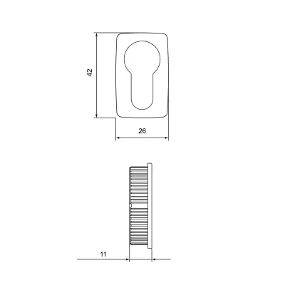 Накладка под цилиндр ET.K.EL.Q27 BL-24 черный