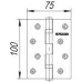 Петля Fuaro (Фуаро) универсальная IN4200U AB (2BB 100x75x2,5) бронза