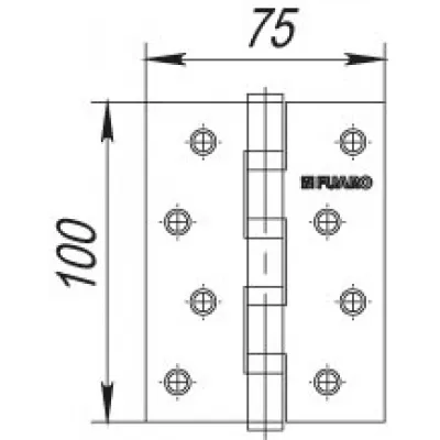 Петля универсальная IN4400U-BL CF (4BB/BL 100x75x2,5) кофе БЛИСТЕР