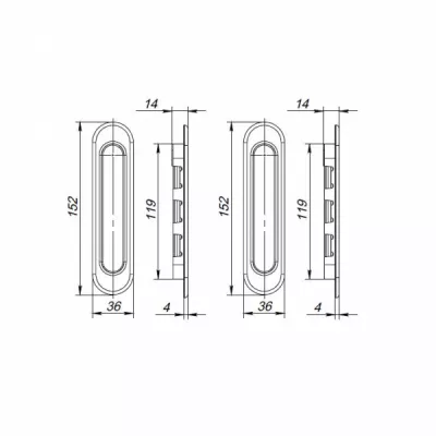 Ручки для раздвижных дверей Soft LINE SL-010 SN