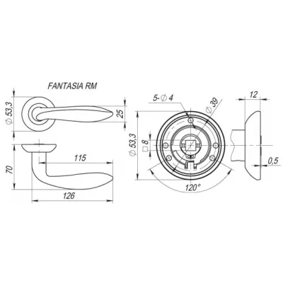 Ручка раздельная FANTASIA RM SN/CP-3