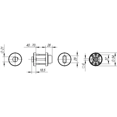 Ручка поворотная DSS-02-BK6 (нержавейка 304)